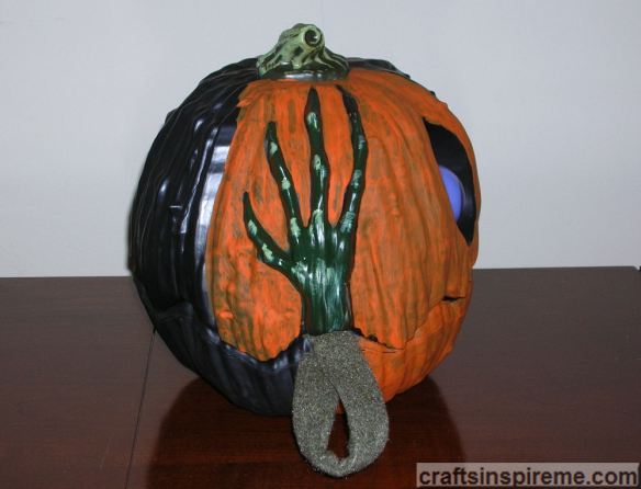 Half Painted Pumpkin Side View